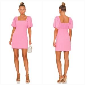 SNDYS x REVOLVE Tuscany Linen Dress in Bubblegum Small